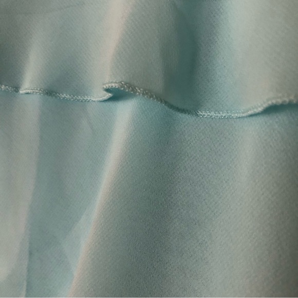 Girls Teal blue Spring Summer, Easter Tiered Ruffle Dress - Picture 8 of 12